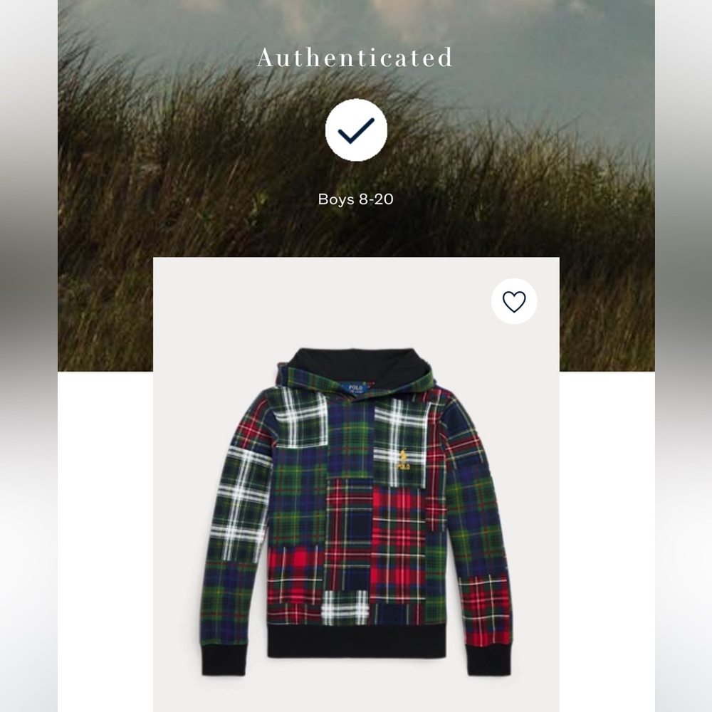 Boys plaid Polo by Ralph Lauren hoodie
